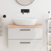 Encimera de baño madera maciza sin tratar 80x40x(2-4) cm