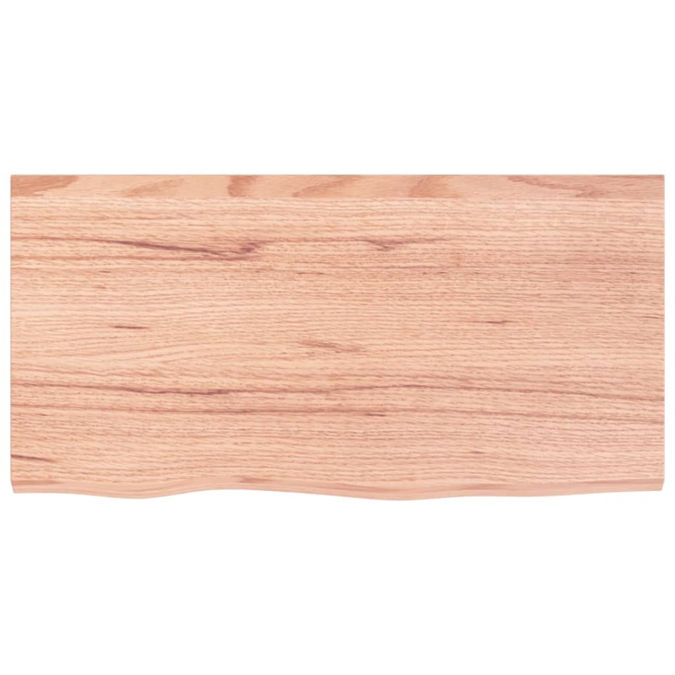 Encimera baño madera maciza tratada marrón claro 80x40x(2-6)