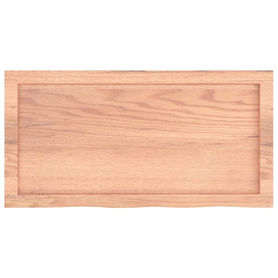 Encimera baño madera maciza tratada marrón claro 80x40x(2-6)