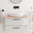 Encimera de baño madera maciza sin tratar 80x50x2
