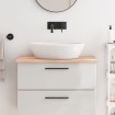 Encimera de baño madera maciza sin tratar 80x50x2 cm