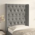 Cabecero con orejas de terciopelo gris claro 83x16x118/128
