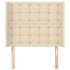 Cabecero con orejas de tela color crema 103x16x118/128