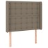 Cabecero con orejas de tela gris taupe 93x16x118/128