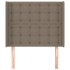 Cabecero con orejas de tela gris taupe 93x16x118/128