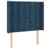 Cabecero con orejas de terciopelo azul oscuro 93x16x118/128