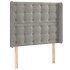 Cabecero con orejas de terciopelo gris claro 103x16x118/128