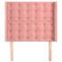 Cabecero con orejas de terciopelo rosa 103x16x118/128