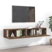 Set de muebles para TV 2 pzas madera contrachapada roble marrón