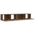Set de muebles para TV 2 pzas madera contrachapada roble