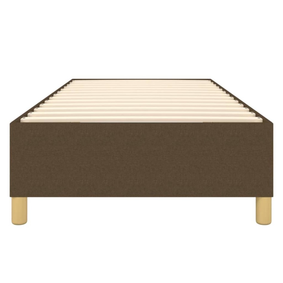 Estructura de cama sin colchón tela marrón oscuro 90x200