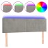 Cabecero con LED de terciopelo gris claro 144x5x78/88