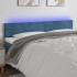Cabecero con LED de terciopelo azul oscuro 180x5x78/88