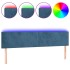 Cabecero con LED de terciopelo azul oscuro 180x5x78/88