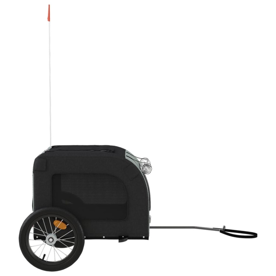 Remolque bicicleta para mascotas hierro tela Oxford negro