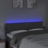 Cabecero con LED de tela gris oscuro 144x5x78/88