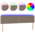Cabecero con LED de tela gris taupe 180x5x78/88