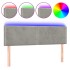Cabecero con LED de terciopelo gris claro 144x5x78/88