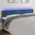 Cabecero con LED de terciopelo azul oscuro 180x5x78/88