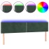 Cabecero con LED de terciopelo verde oscuro 200x5x78/88