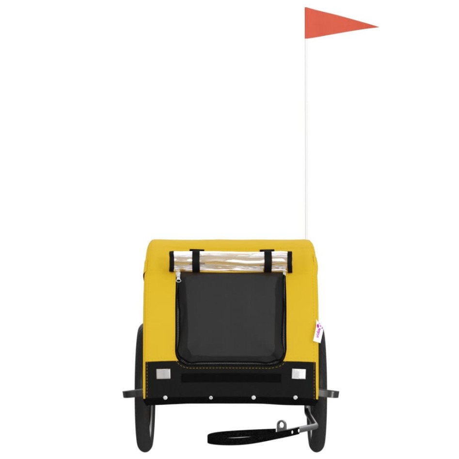 Remolque bicicleta mascotas hierro tela Oxford amarillo