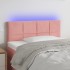 Cabecero con LED de terciopelo rosa 90x5x78/88