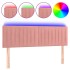 Cabecero con LED de terciopelo rosa 144x5x78/88