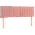 Cabecero con LED de terciopelo rosa 144x5x78/88