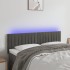 Cabecero con LED de terciopelo gris oscuro 144x5x78/88