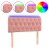Cabecero con LED de terciopelo rosa 100x7x78/88