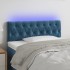 Cabecero con LED de terciopelo azul oscuro 90x7x78/88