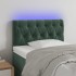 Cabecero con LED de terciopelo verde oscuro 80x7x78/88
