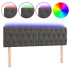 Cabecero con LED de terciopelo gris oscuro 144x7x78/88