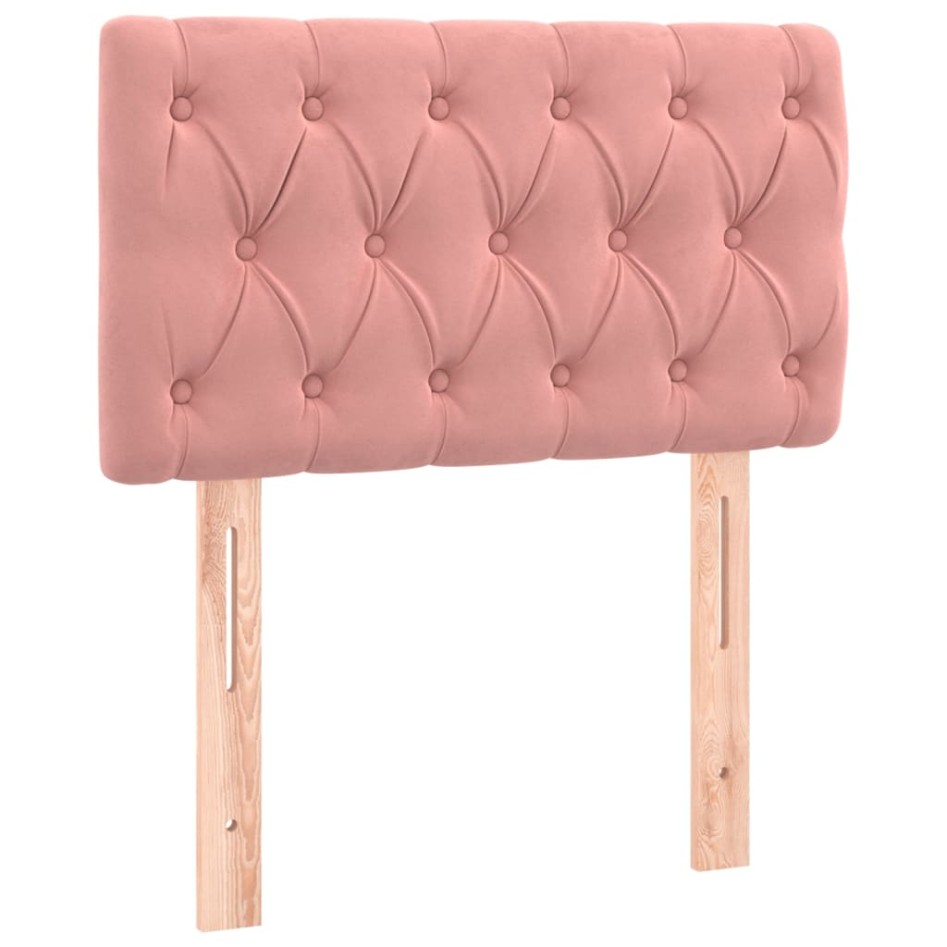 Cabecero con LED de terciopelo rosa 80x7x78/88