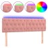 Cabecero con LED de terciopelo rosa 160x7x78/88