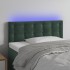 Cabecero con LED de terciopelo verde oscuro 100x5x78/88