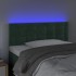 Cabecero con LED de terciopelo verde oscuro 90x5x78/88