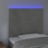 Cabecero con luces LED terciopelo gris claro 90x5x118/128