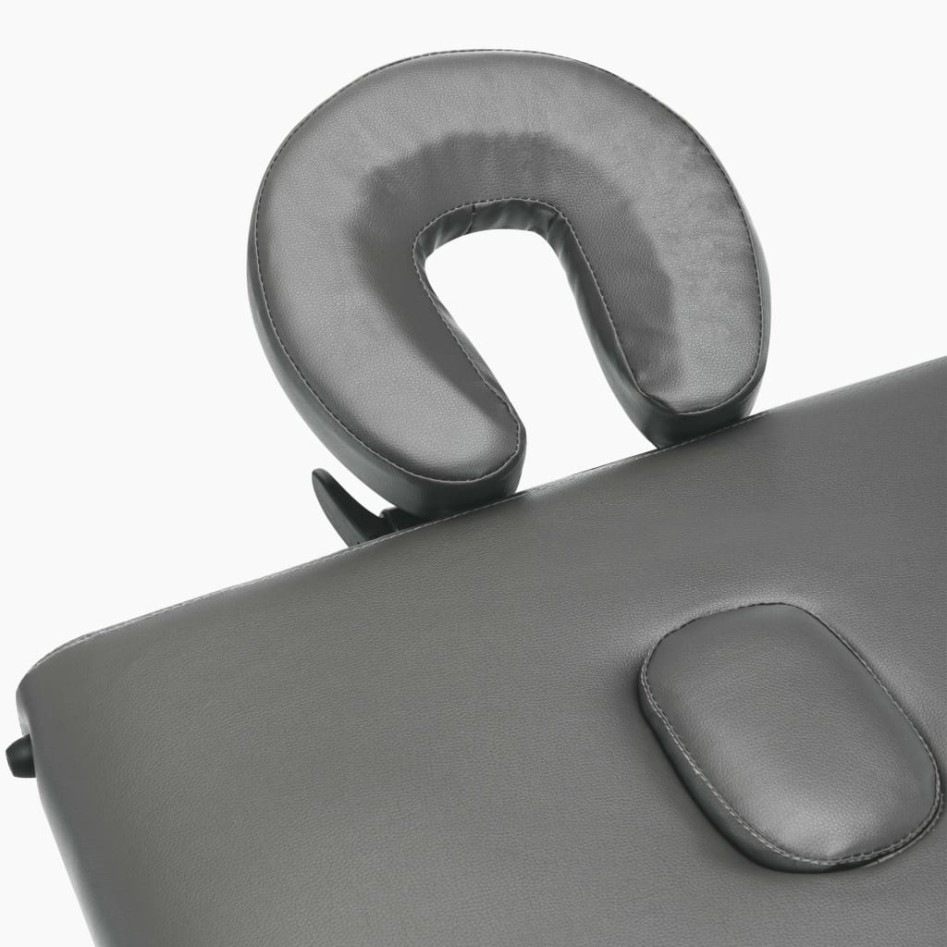 Camilla de masaje 4 zonas estructura madera antracita 186x68