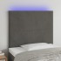 Cabecero con luces LED terciopelo gris oscuro 80x5x118/128