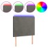 Cabecero con luces LED terciopelo gris oscuro 80x5x118/128