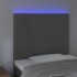 Cabecero con luces LED terciopelo gris oscuro 80x5x118/128