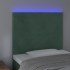 Cabecero con luces LED terciopelo verde oscuro 80x5x118/128