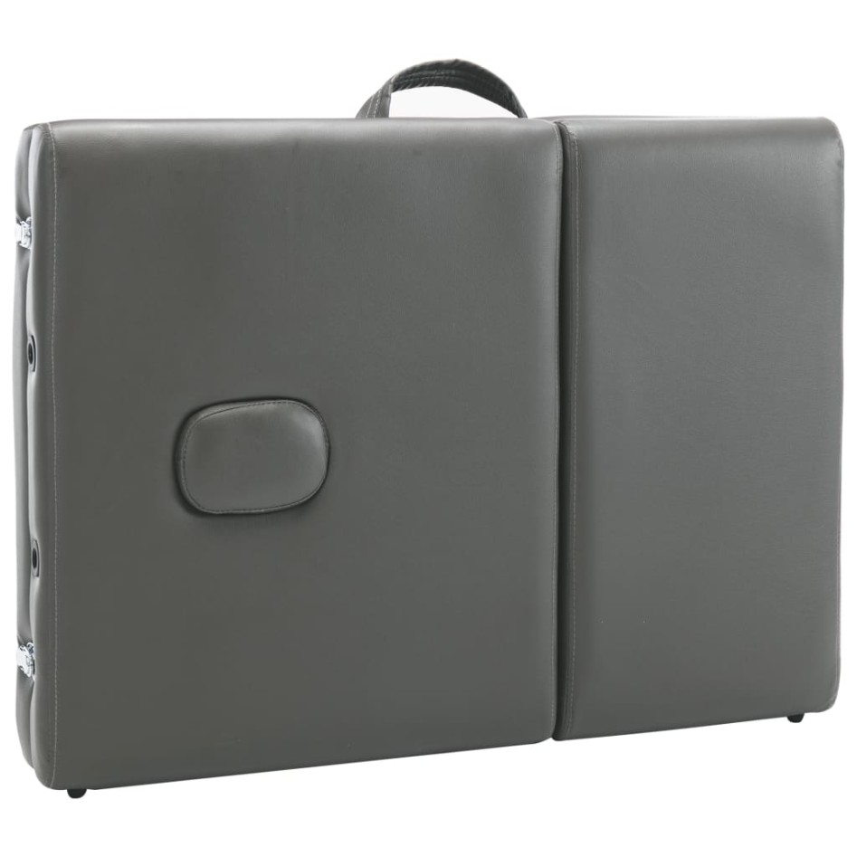 Camilla de masaje 4 zonas estructura madera antracita 186x68