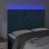 Cabecero con luces LED terciopelo azul oscuro 144x5x118/128
