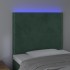 Cabecero con luces LED terciopelo verde oscuro 100x5x118/128
