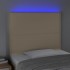 Cabecero con luces LED tela crema 90x5x118/128