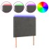 Cabecero con luces LED terciopelo gris oscuro 80x5x118/128