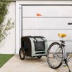 Remolque de bicicleta mascotas hierro tela Oxford gris negro