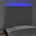 Cabecero con luces LED tela gris claro 100x5x118/128